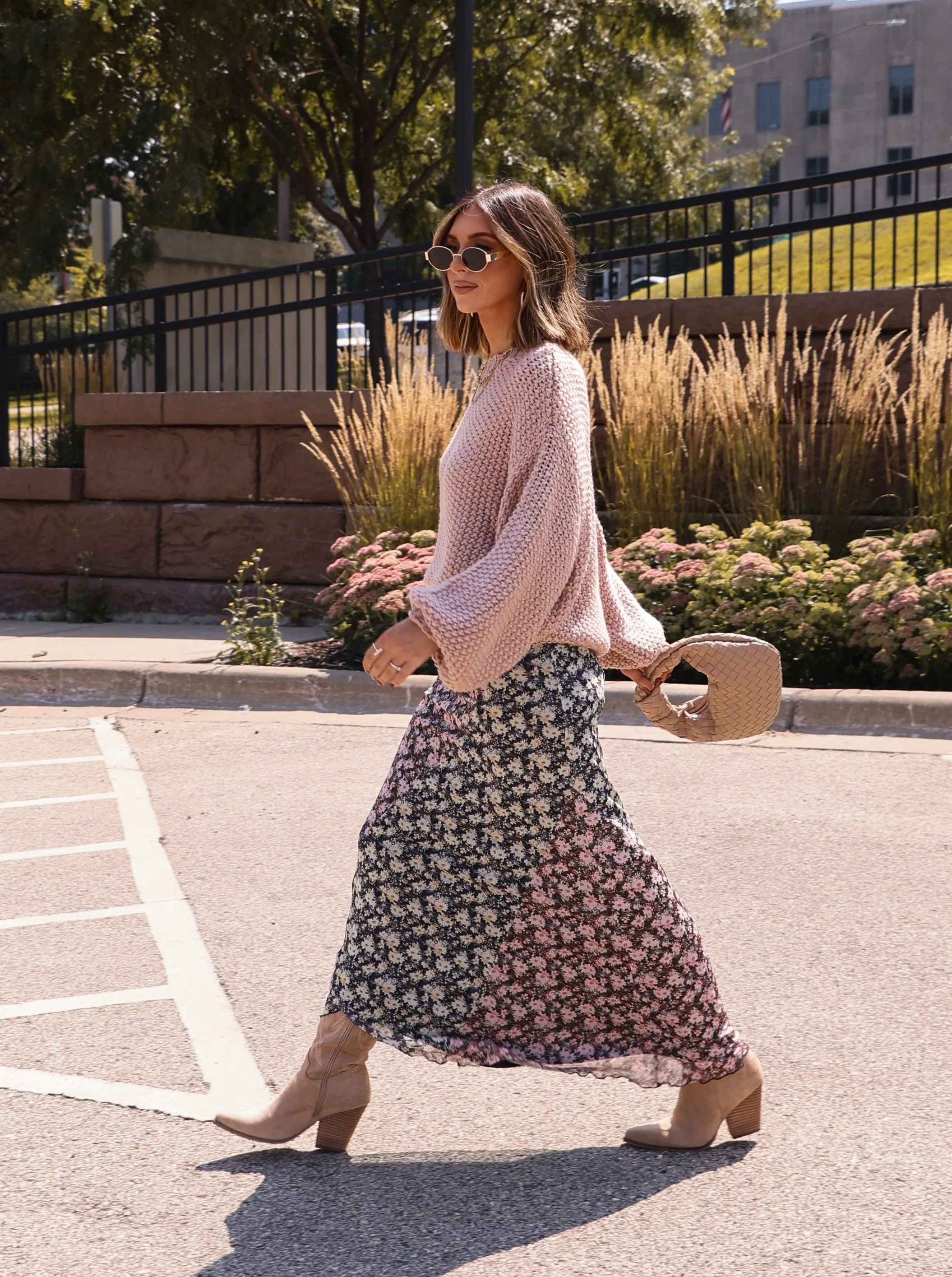 Mixed Floral Maxi Skirt