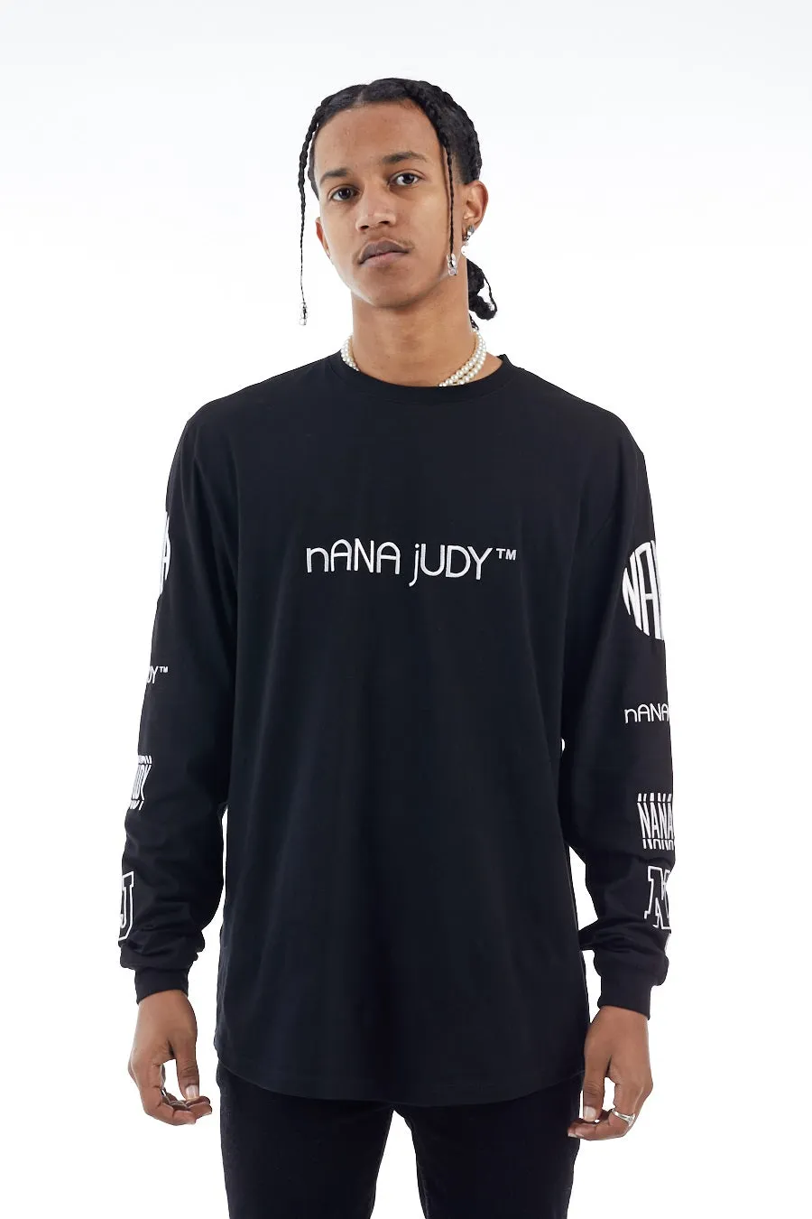 nANA jUDY Mens Hampton Long Sleeve Tee Black