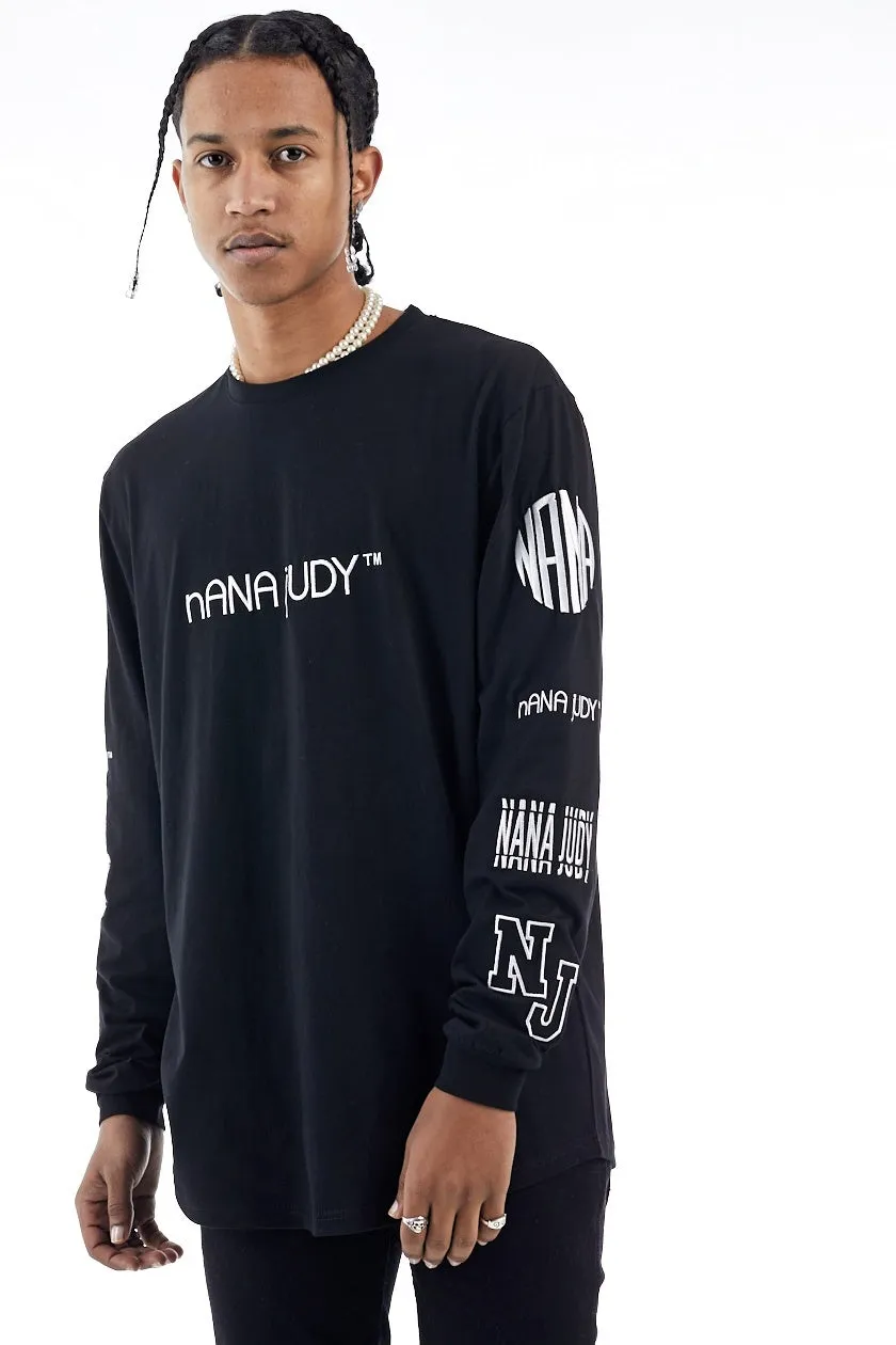 nANA jUDY Mens Hampton Long Sleeve Tee Black