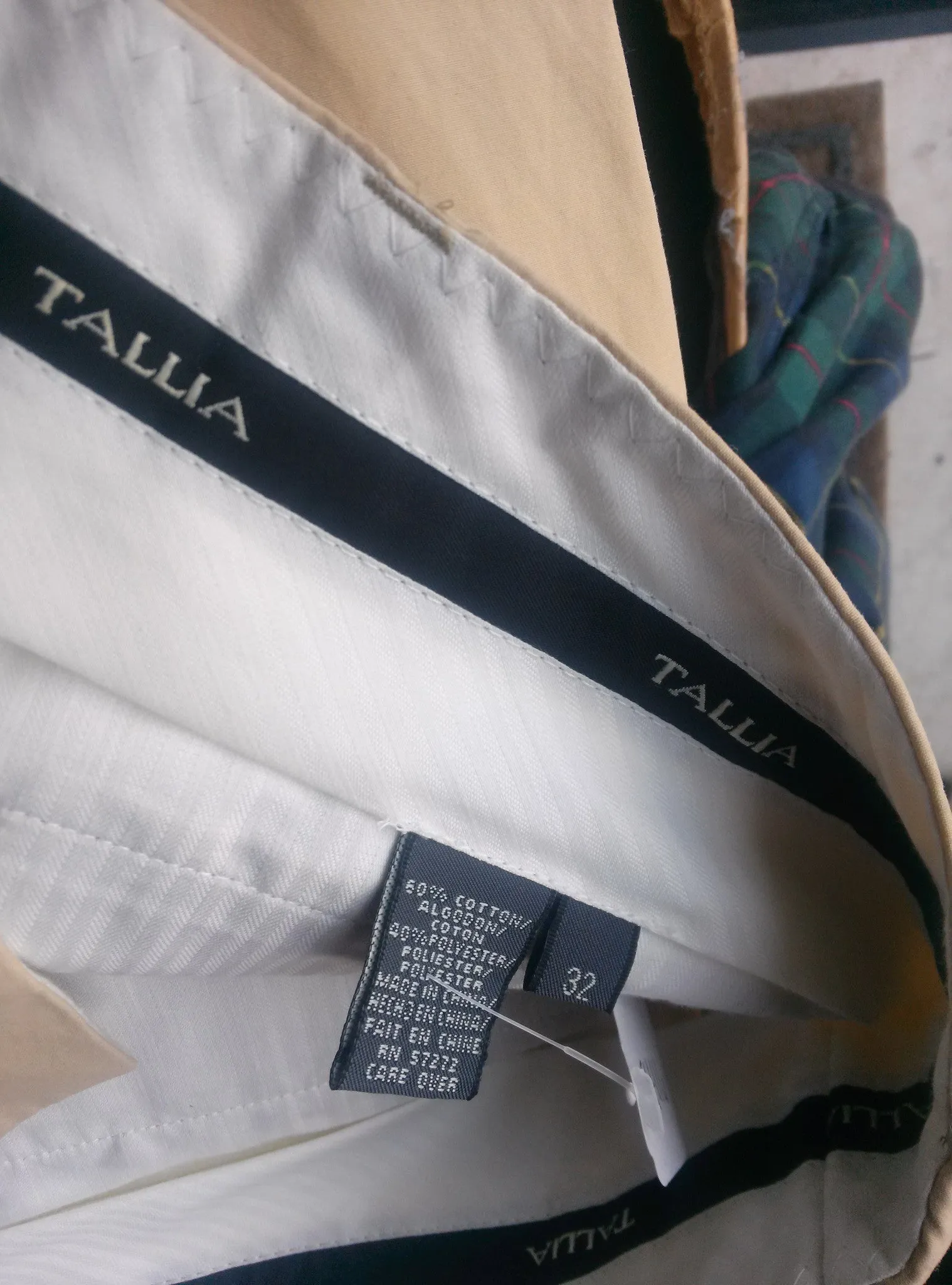 New- Tallia Cotton Blend Khaki Trousers- size 32x29