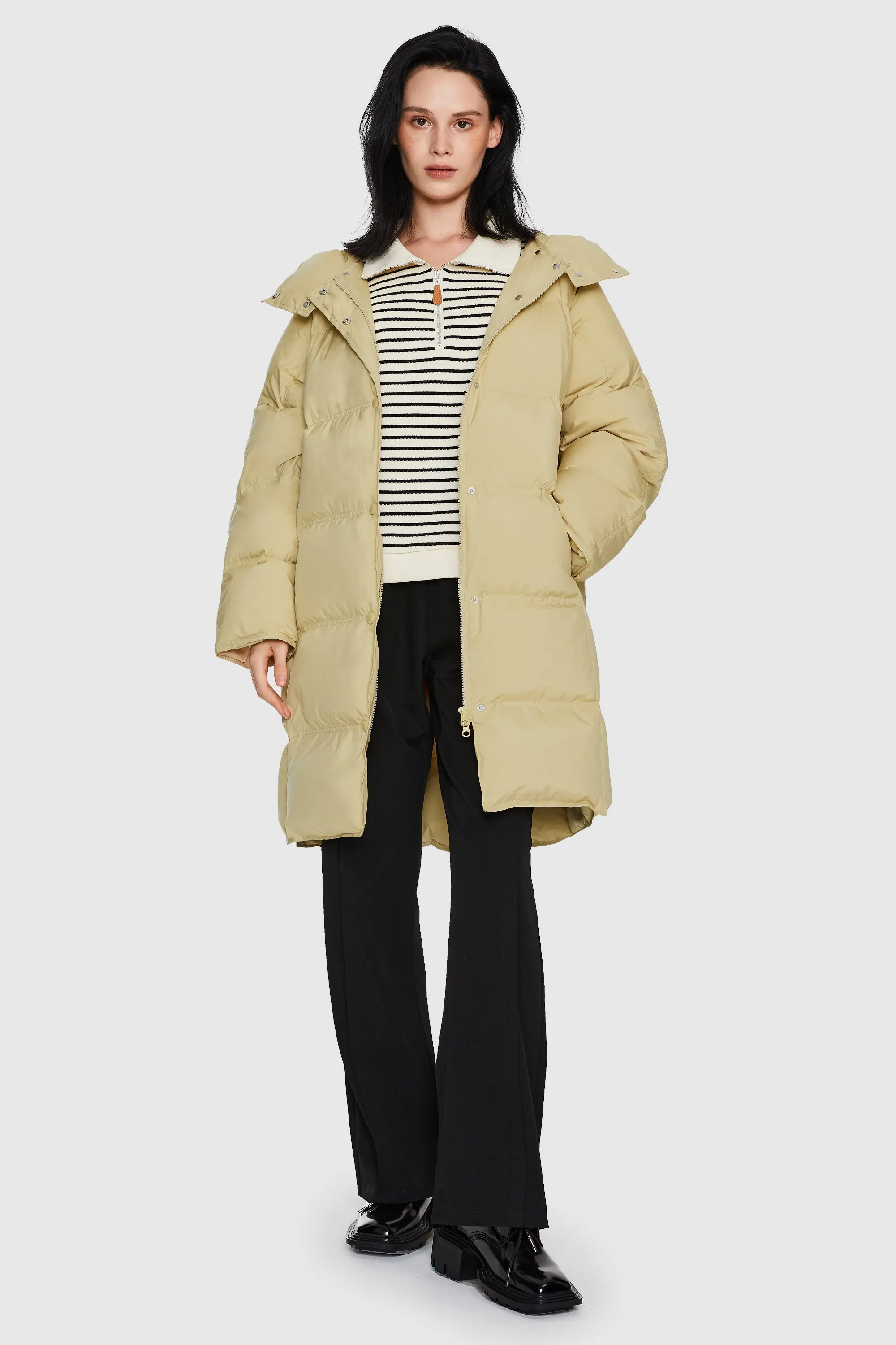 Puffy Puffer Jacket with Detachable Hood