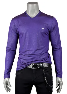 Purple Print Techno Long Sleeve Tee