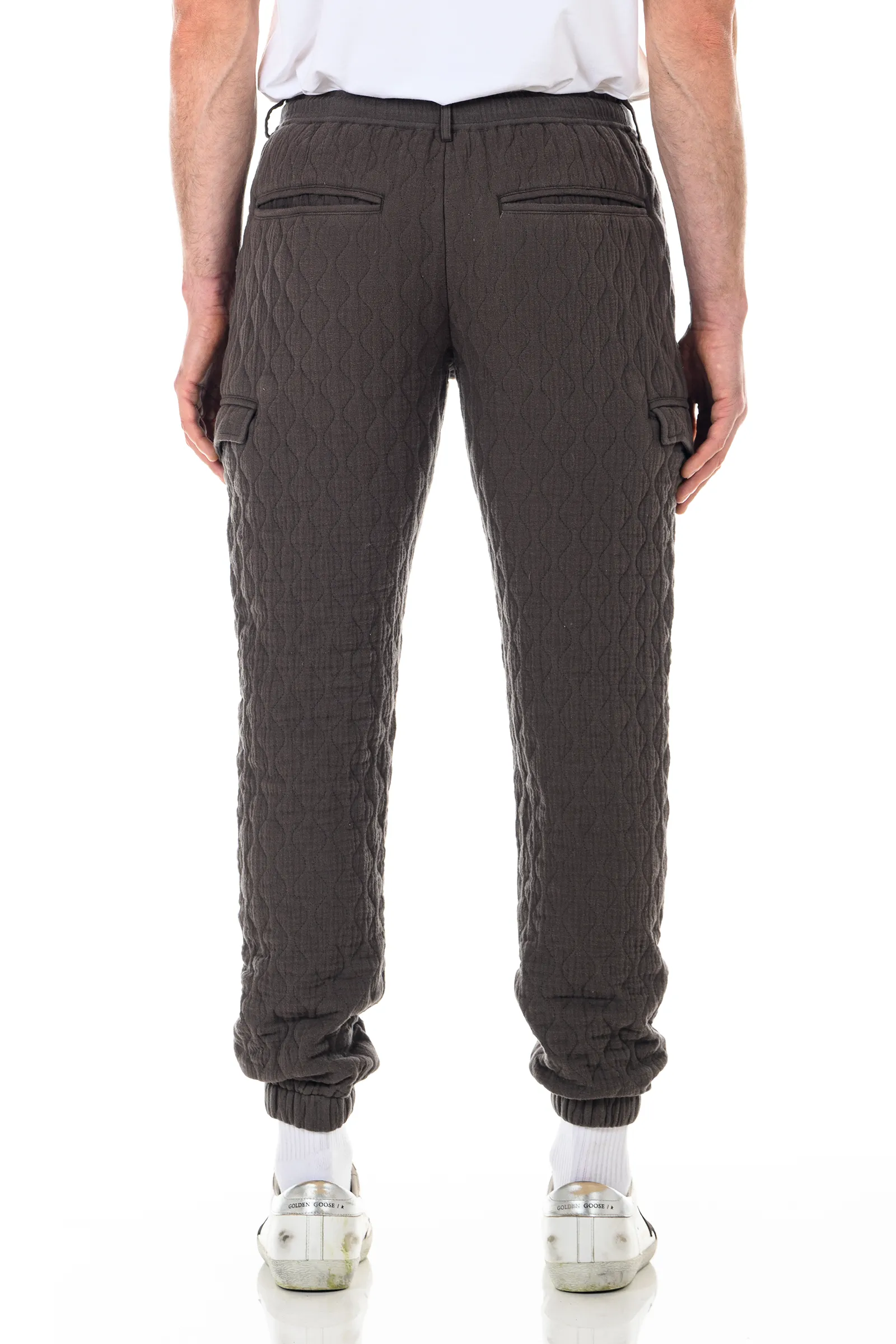 Quilted Jogger - Washed Black