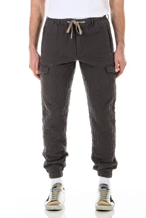 Quilted Jogger - Washed Black