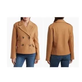 Sam Edelman Solid Felted Crop Peacoat