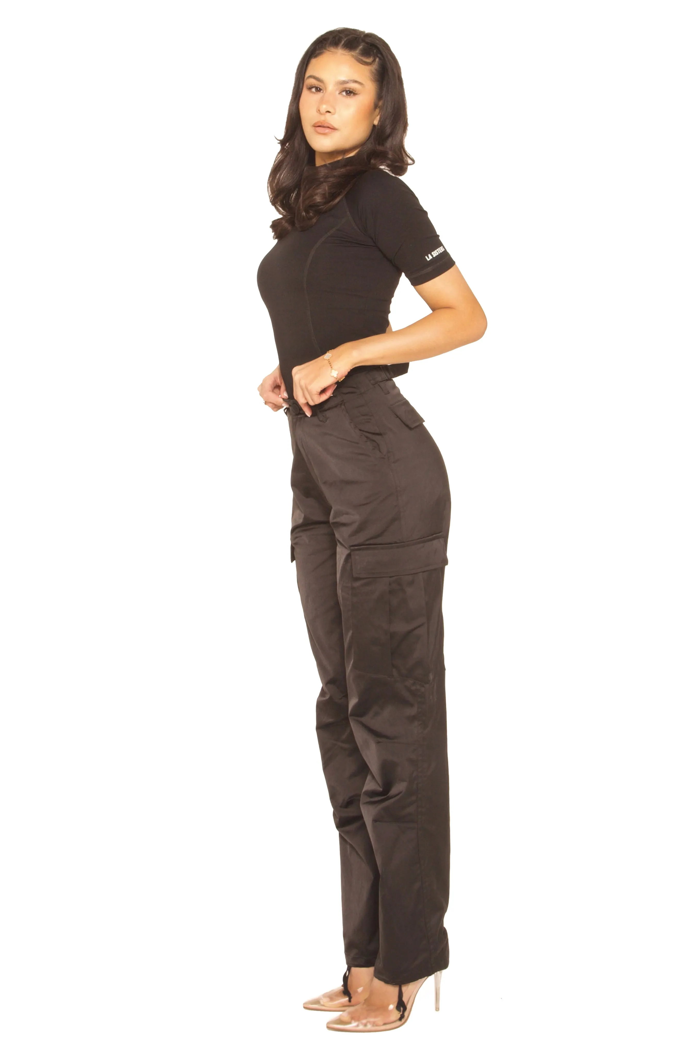 Satin Cargo Pants