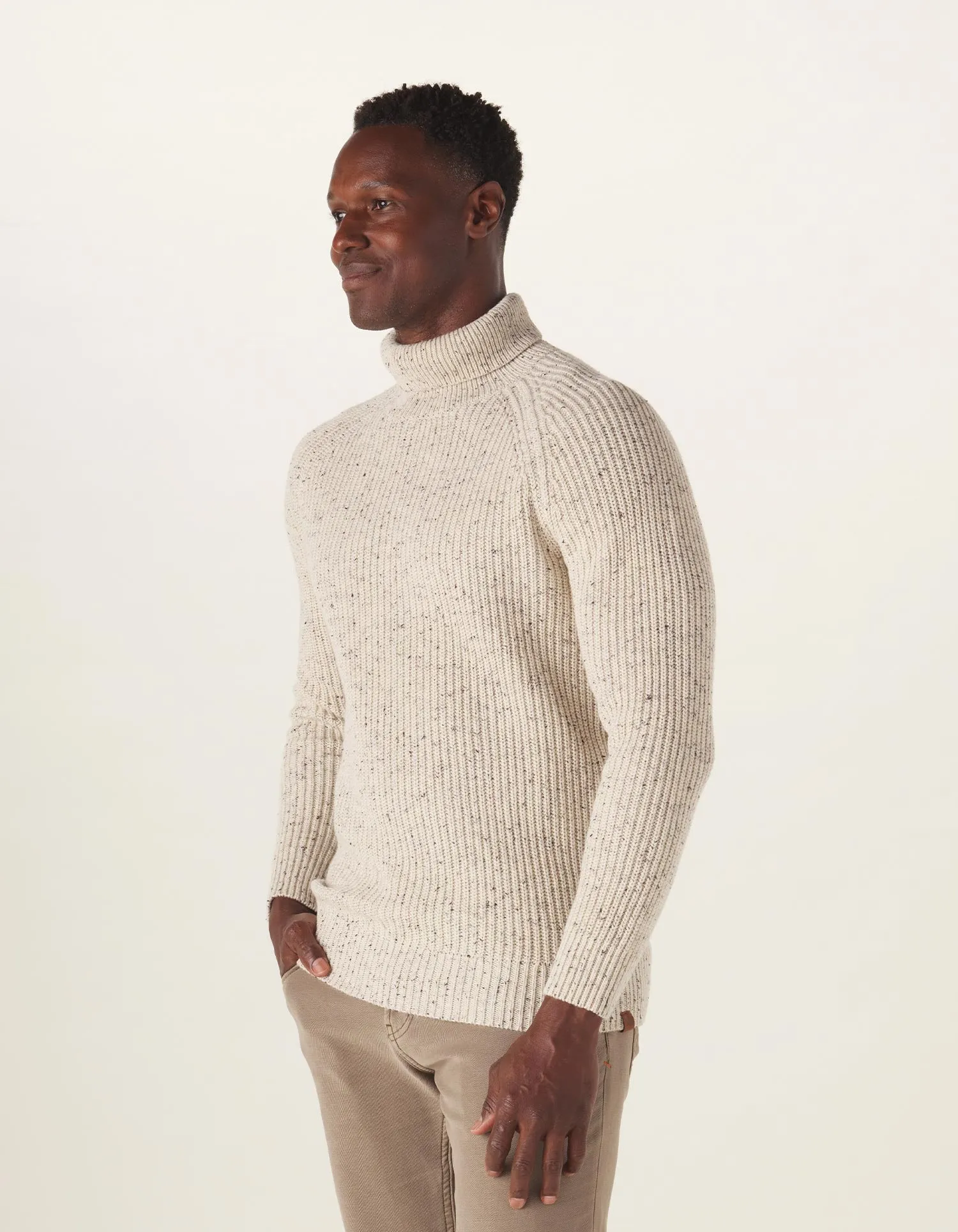 Seawool Nep Turtleneck in Cream