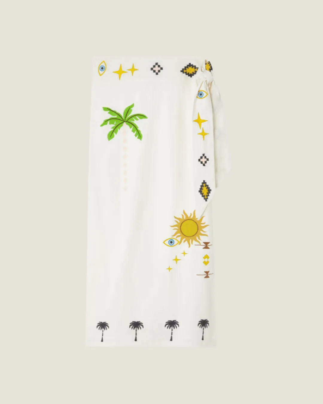 The Florida Sunshine: Embroidered Wrap Midi Skirt