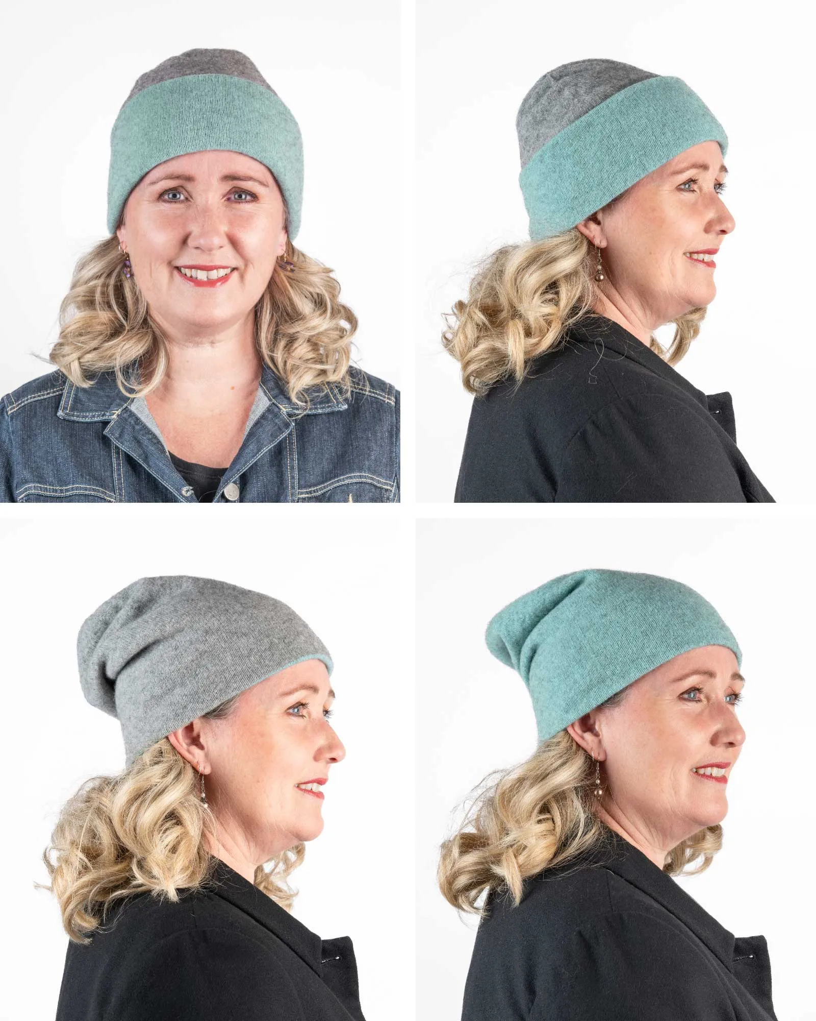 Topaz & Silver Reversible Beanie Hat - NX740