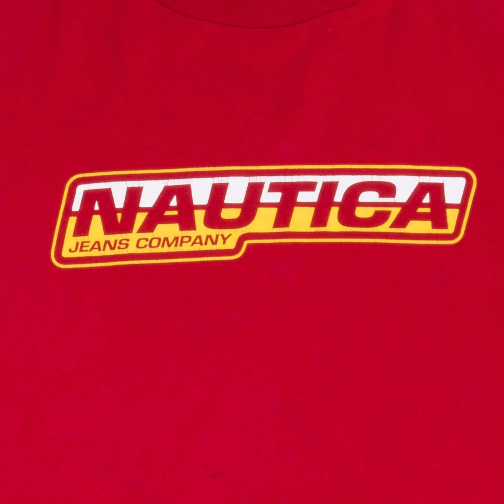 VINTAGE NAUTICA JEANS RED LONG SLEEVE TEE SHIRT 2000S LARGE