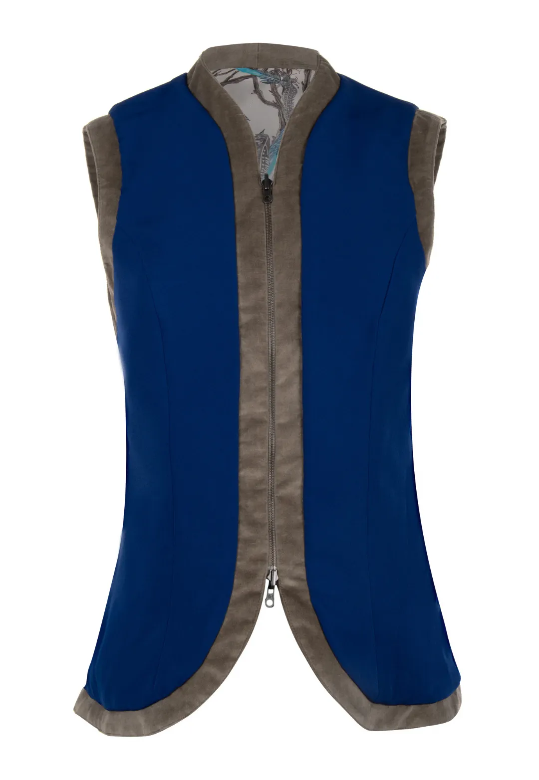 Winona Reversible Silk Vest in Narragansett and Sapphire