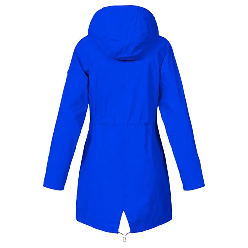 Women Windproof Long Hooded Jackets