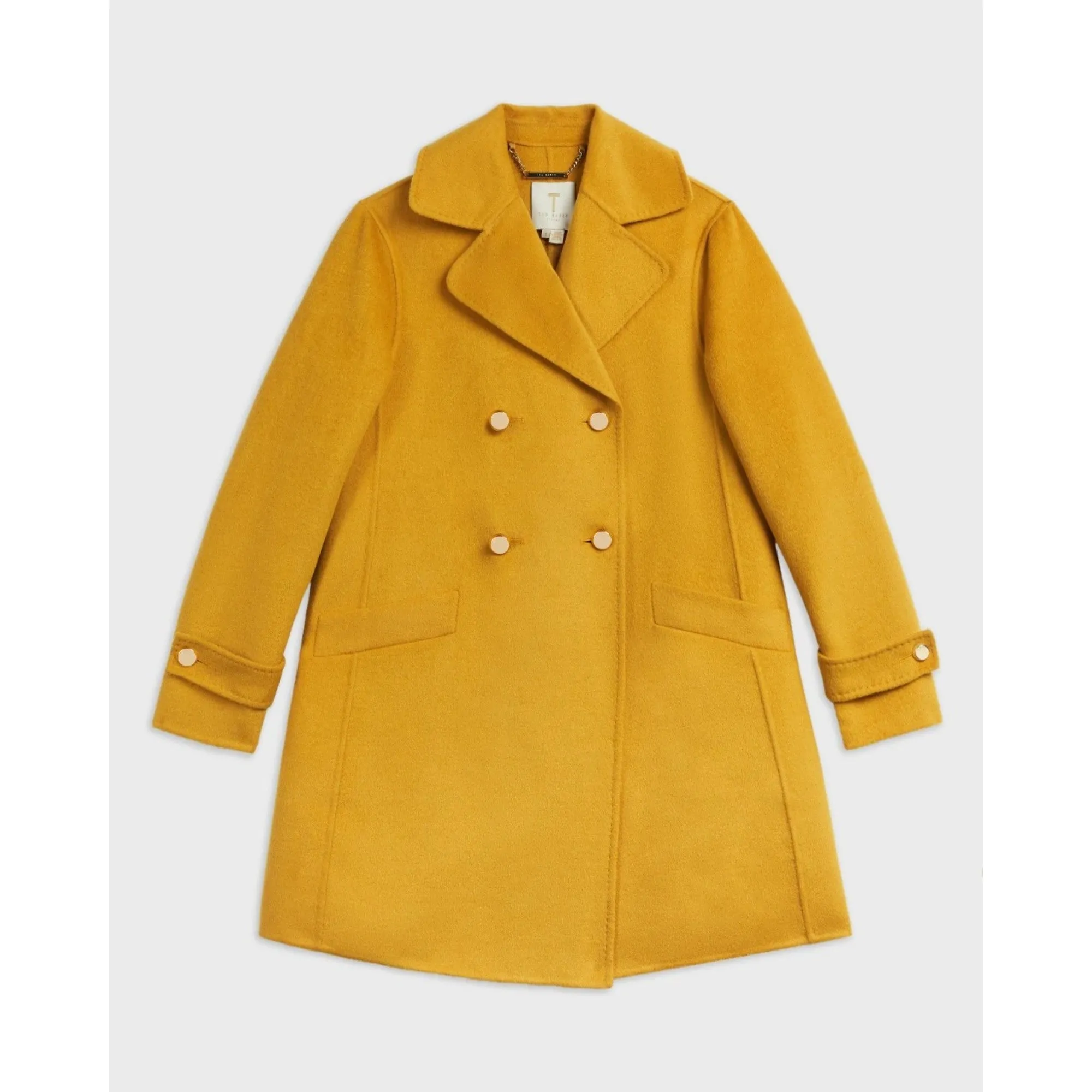 Women Wmo-Blankaa-Collared Long Pea Coat - Yellow