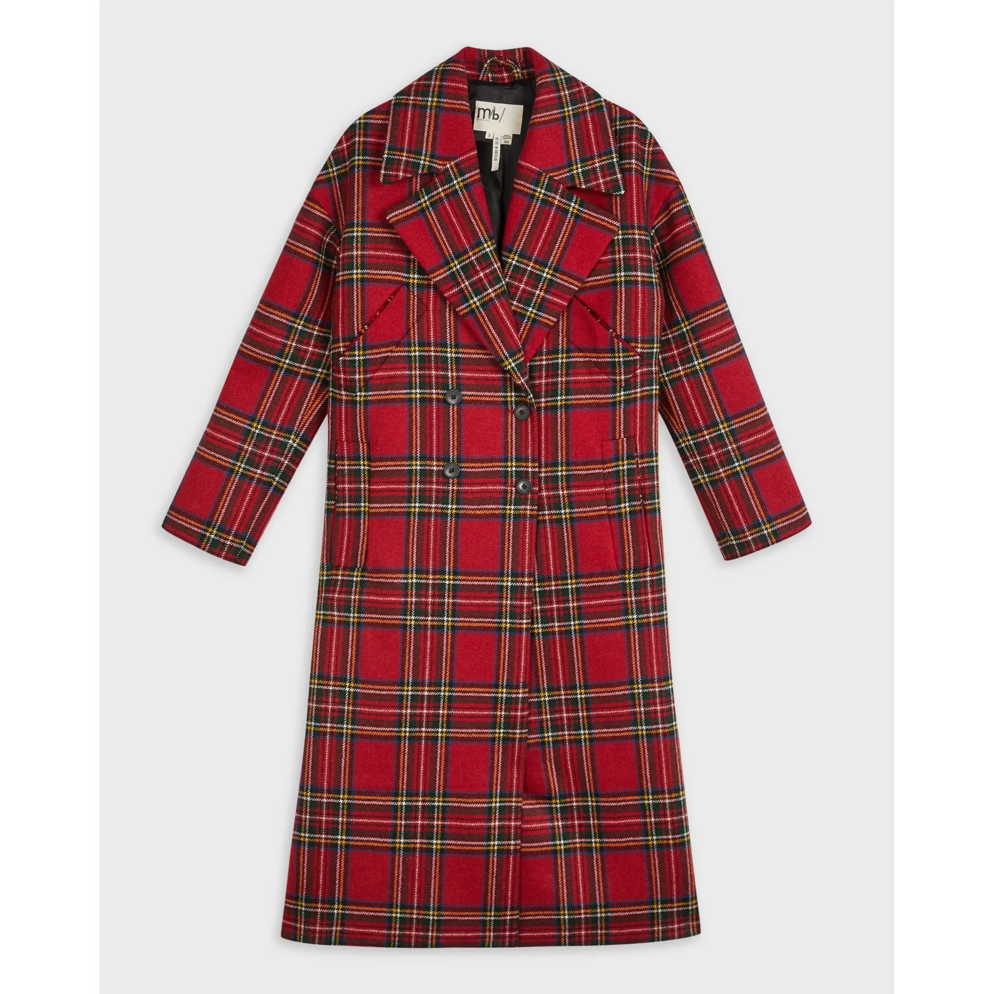 Women Wmo-Jessel-Tartan Coat - Dk-Red