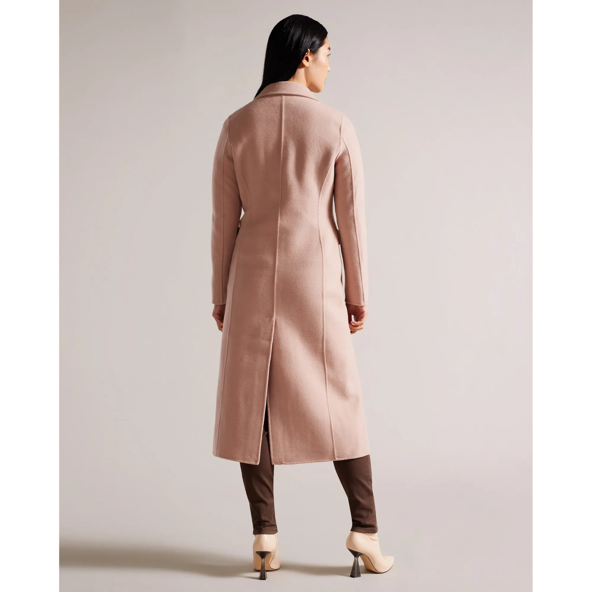 Women Wmo-Serinn-Single Breasted Midaxi Coat - Dusky-Pink