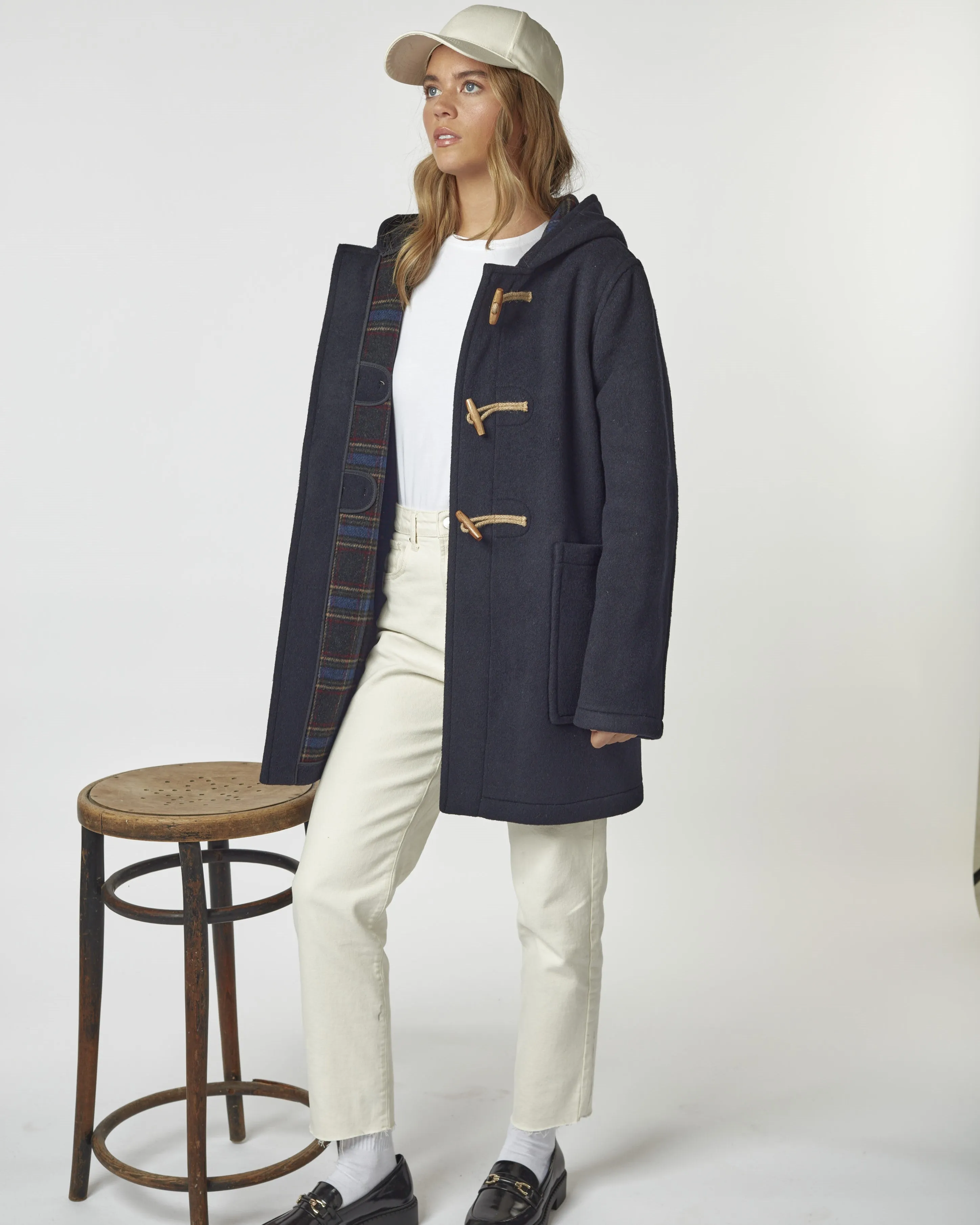 Women's Abberley Simple Fit Duffle Coat With Wooden Toggles - Navy