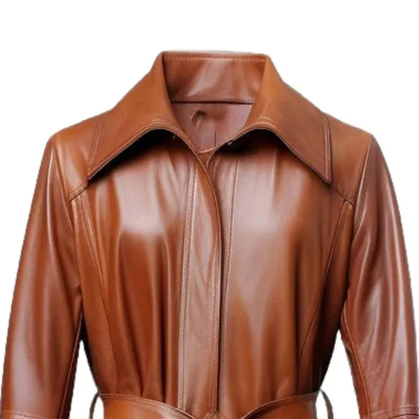 Women's Brown Stratos Long Premium Leather Coat