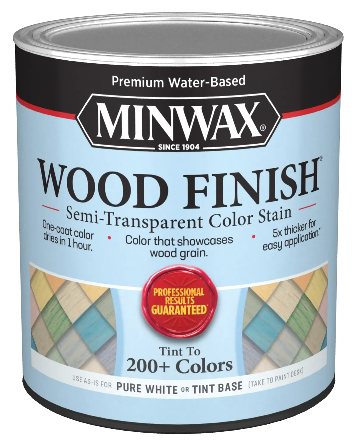 Wood Finish Water-Based Semi-Transparent Color Stain QUART - PURE WHITE / TINT BASE