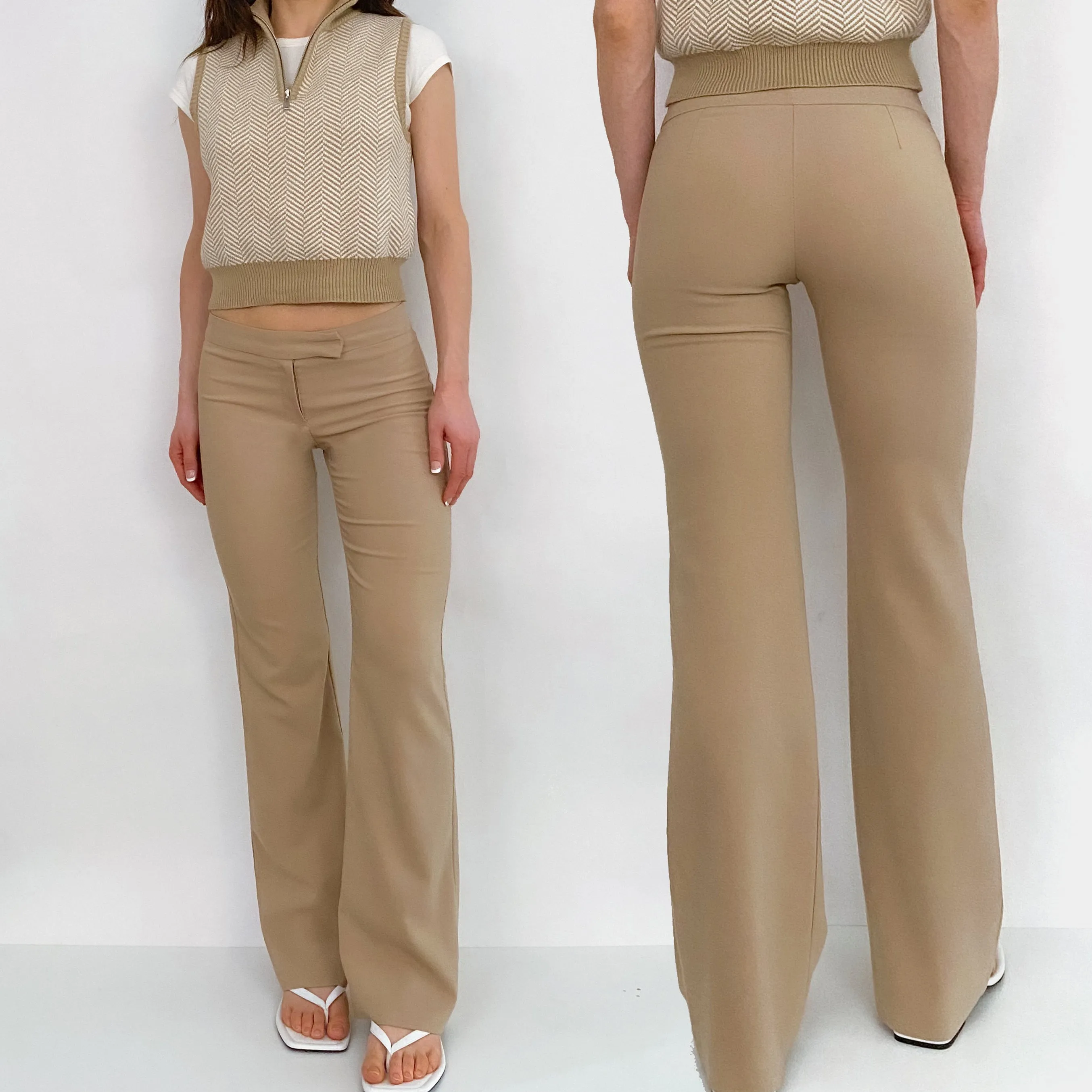 Y2K Tan Trousers - XS