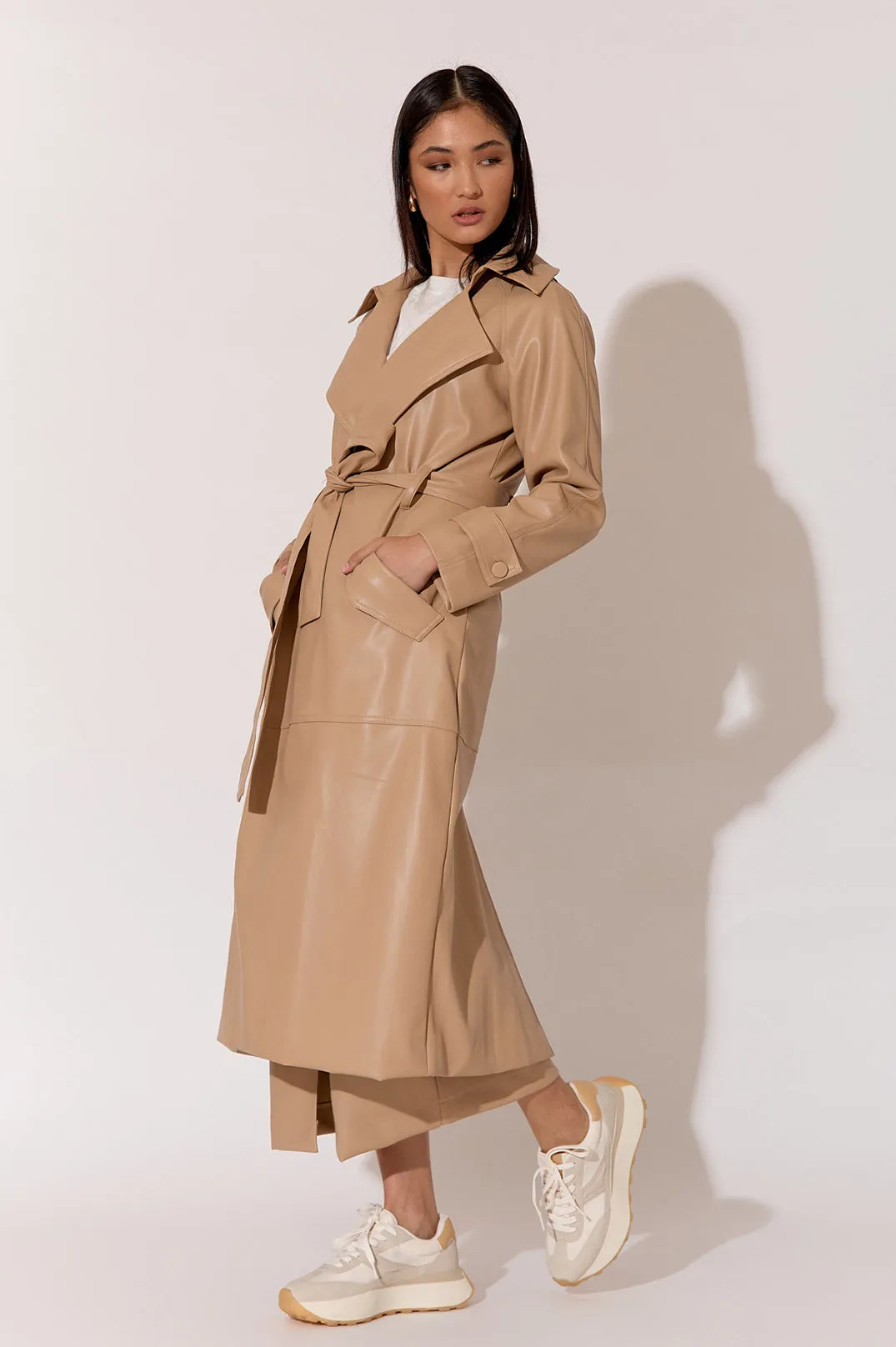 Zoe Faux Leather Trench