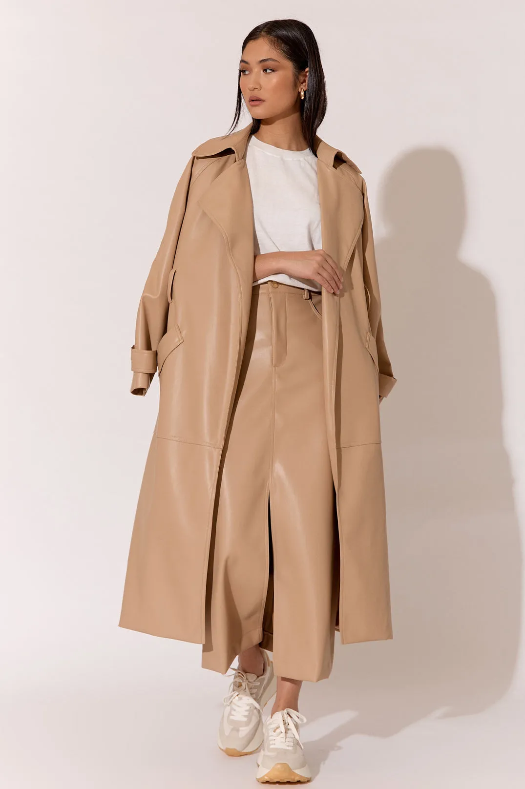 Zoe Faux Leather Trench